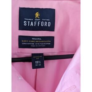 Stafford Tailored Culture Pink 15 1/2 32-33 Regular Fit